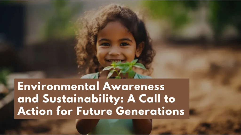 A Child holding a plant sapling depicting an environmental awareness for future generations