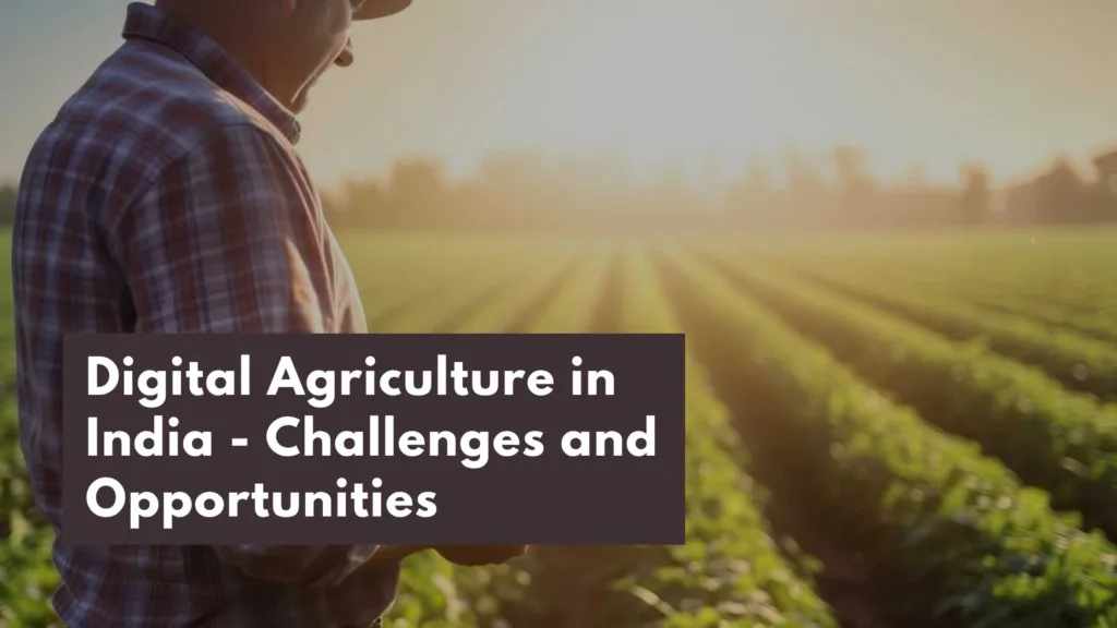 man operating a tablet to check the health of the crop stating the digital agriculture in India
