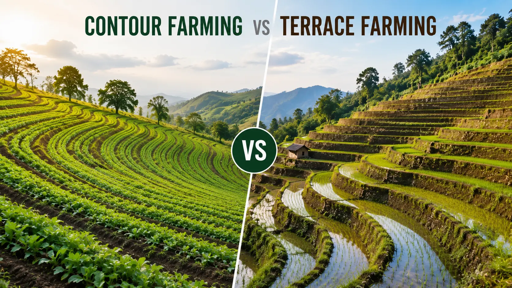 difference between contour farming and terrace farming