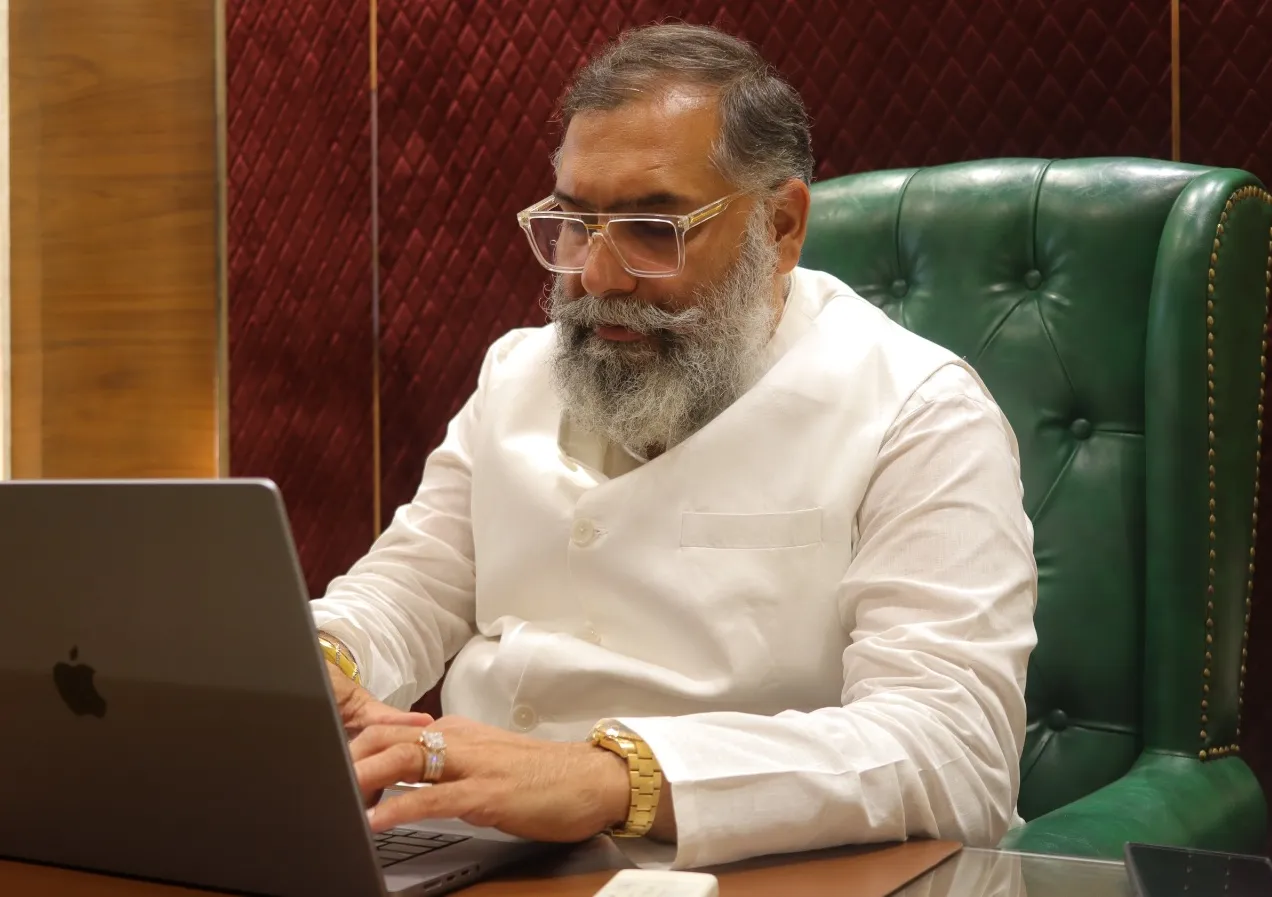 Man working on a laptop