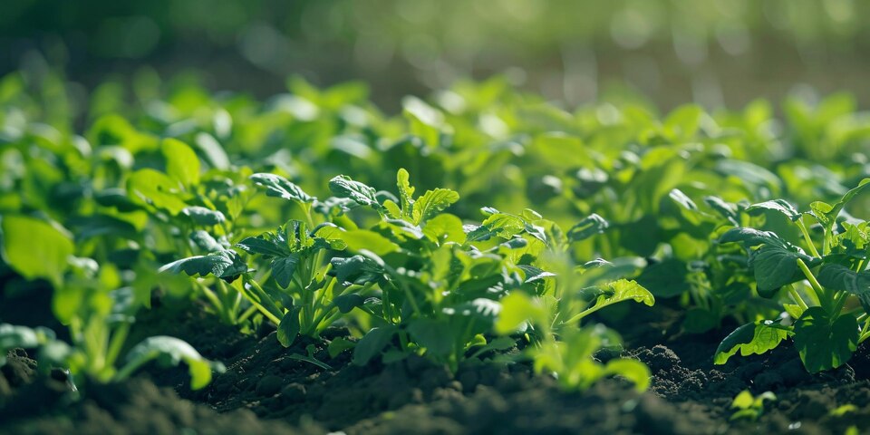 green leaves rooted in ground