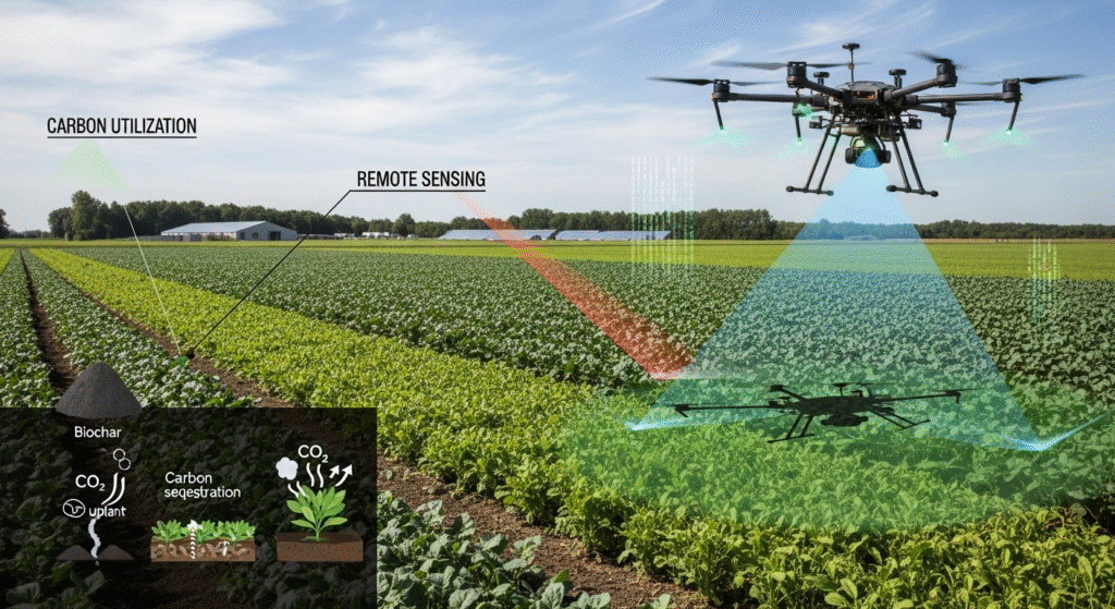 Carbon Utilization and Remote Sensing in Modern Organic Farming